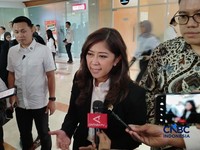 Menteri Komdigi, Meutya Hafid dalam rapat dengan Komisi I DPR, Senin (18/5/2026). (CNBC Indonesia/Novina Putri Bestari)