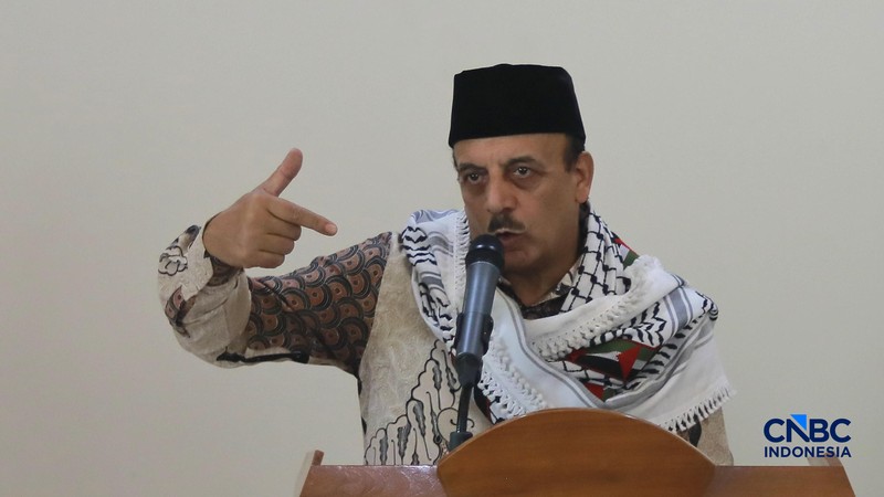 Peringatan 78 tahun Al-Nakba digelar di Kedutaan Besar Palestina di Jakarta, Senin (18/5/2026). (CNBC Indonesia/Muhammad Sabki)