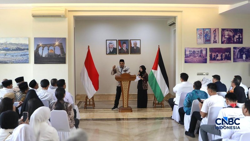 Peringatan 78 tahun Al-Nakba digelar di Kedutaan Besar Palestina di Jakarta, Senin (18/5/2026).