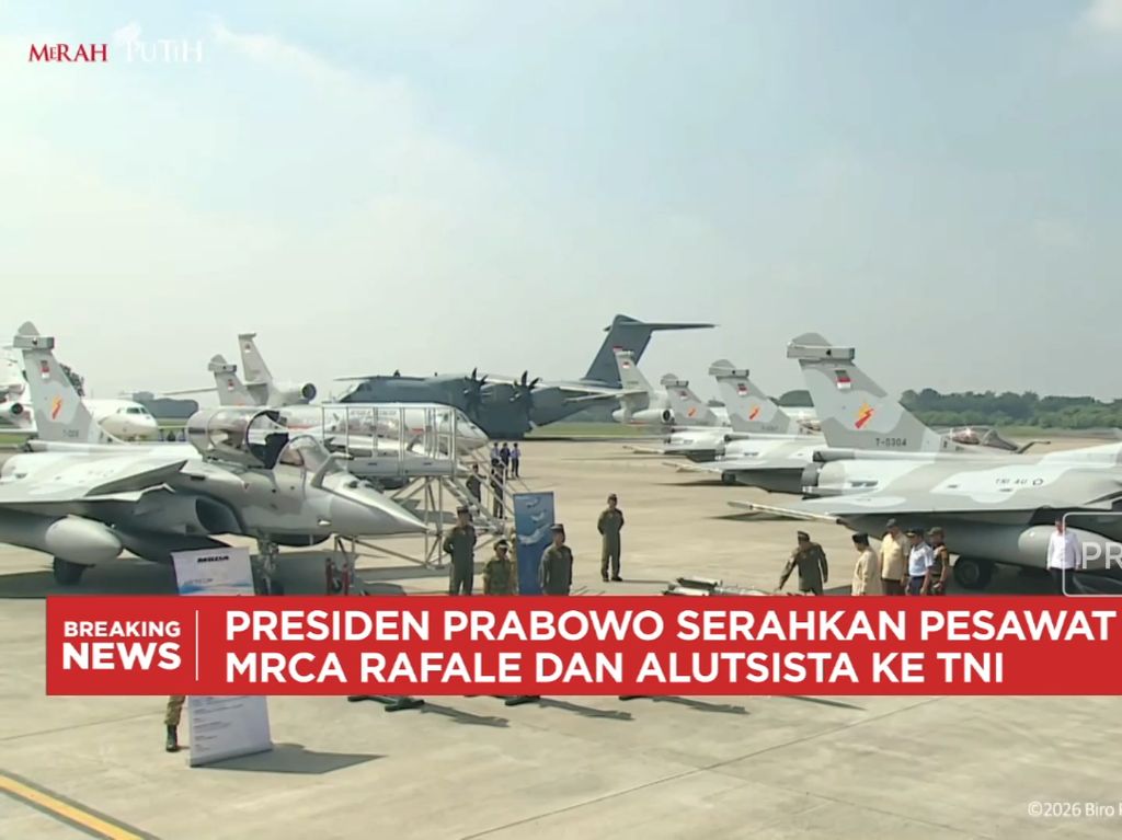 Prabowo Serahkan 6 Pesawat MRCA Rafale & Alutsista Buatan Prancis ke TNI