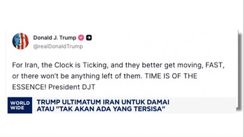 Trump Ultimatum Iran untuk Damai atau "Tak Ada yang Tersisa"