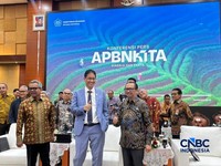 Menteri Keuangan (Menkeu), Purbaya Yudhi Sadewa saat menyampaikan pemaparan dalam konferensi pers APBN KiTa di kantor pusat Kementerian Keuangan, Jakarta Pusat, Selasa (19/5/2026). (CNBC Indonesia/Zahwa Madjid)