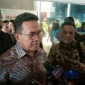 Menteri Perdagangan (Mendag) Budi Santoso usai rapat dengan Komisi VI DPR RI Jakarta, Selasa (19/5/2026). (CNBC Indonesia/Ferry Sandi)
