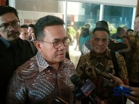 Menteri Perdagangan (Mendag) Budi Santoso usai rapat dengan Komisi VI DPR RI Jakarta, Selasa (19/5/2026). (CNBC Indonesia/Ferry Sandi)