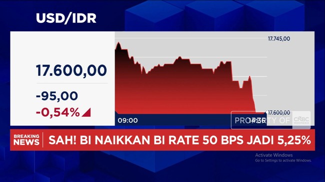 Video: BI Rate Naik 50%, Rupiah Menguat ke Rp 17.600 per USD
