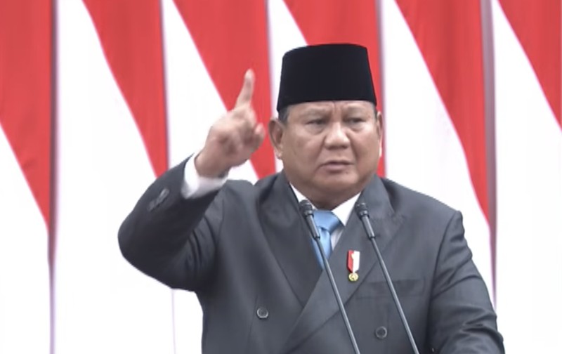 Presiden Prabowo Subianto menyampaikan pidato saat menghadiri Rapat Paripurna DPR RI ke-19 Terkait KEM dan PPKF RAPBN 2027 di Gedung DPR RI, Jakarta, Rabu (20/5/2026). (REUTERS/Willy Kurniawan)