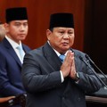 Presiden Prabowo Subianto menyampaikan pidato saat menghadiri Rapat Paripurna DPR RI ke-19 Terkait KEM dan PPKF RAPBN 2027 di Gedung DPR RI, Jakarta, Rabu (20/5/2026). (REUTERS/Willy Kurniawan)