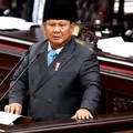 Presiden Prabowo Subianto menyampaikan pidato saat menghadiri Rapat Paripurna DPR RI ke-19 Terkait KEM dan PPKF RAPBN 2027 di Gedung DPR RI, Jakarta, Rabu (20/5/2026). (Pool/Wartawan Parlemen)