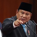 Presiden Prabowo Subianto menyampaikan pidato saat menghadiri Rapat Paripurna DPR RI ke-19 Terkait KEM dan PPKF RAPBN 2027 di Gedung DPR RI, Jakarta, Rabu (20/5/2026). (REUTERS/Willy Kurniawan)
