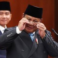 Presiden Prabowo Subianto menyampaikan pidato saat menghadiri Rapat Paripurna DPR RI ke-19 Terkait KEM dan PPKF RAPBN 2027 di Gedung DPR RI, Jakarta, Rabu (20/5/2026). (REUTERS/Willy Kurniawan)