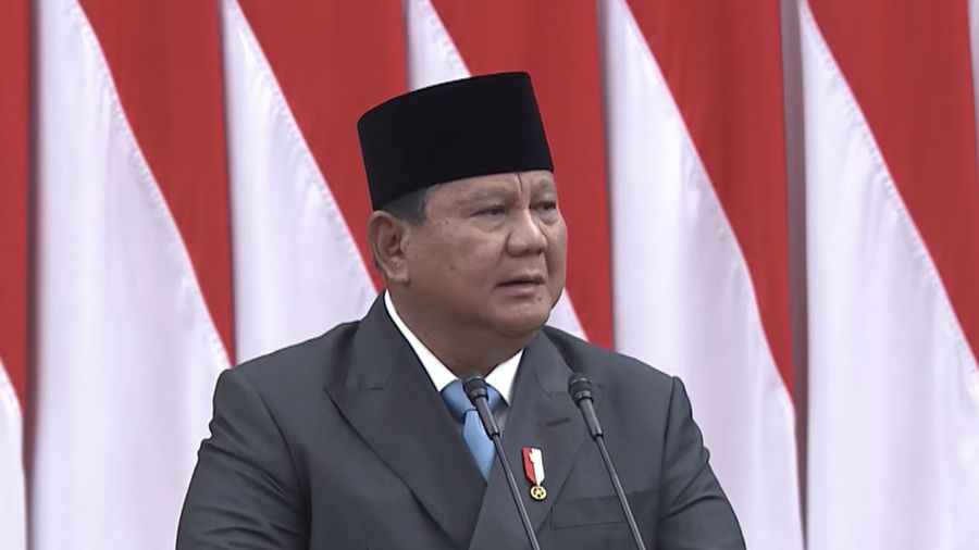 Presiden Prabowo Subianto saat menghadiri Rapat Paripurna DPR RI ke-19 Terkait KEM dan PPKF RAPBN 2027.