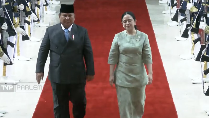 Presiden Prabowo Subianto tiba untuk menghadiri Rapat Paripurna DPR RI ke-19 Terkait KEM dan PPKF RAPBN 2027 di Gedung DPR RI, Jakarta, Rabu (20/5/2026). (YouTube/ Sekretarat Presiden)