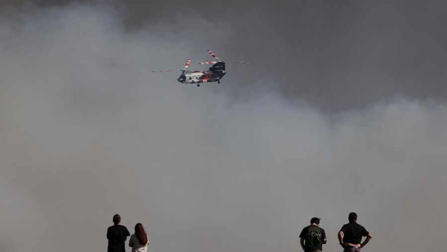 Kebakaran hutan berskala besar telah menghanguskan hampir sepertiga wilayah Pulau Santa Rosa di Taman Nasional Channel Islands, California, Kamis (21/5/2026). (REUTERS/Daniel Cole)