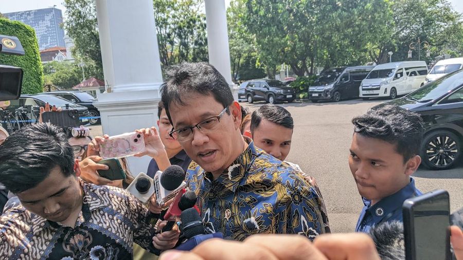 Foto: Menteri Keuangan Purbaya Yudhi Sadewa di Istana Kepresidenan, Jakarta, Kamis (21/5/2026). (Emir Yanwardhana/CNBC Indonesia)