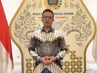 Menteri Luar Negeri, Sugiono menyampaikan Pernyataan Resmi Menlu RI Terkait Pembebasan 9 WNI Relawan GSF 2.0. (Tangkapan Layar Youtube/ MoFA Indonesia)