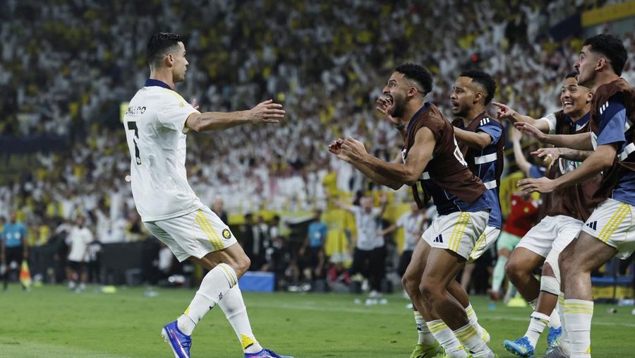 Al Nassr menutup Liga Arab Saudi 2025-2026 dengan kemenangan 4-1 atas Damac FC di Al Awwl Park, Jumat (22/5/2026) dini hari WIB. (REUTERS/Hamad I Mohammed)