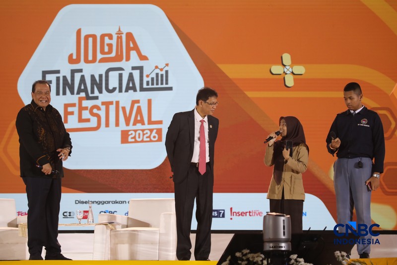 Suasana dalam Jogja Financial Festival 2026 di Jogja Expo Center (JEC), Yogyakarta, DIY, Jumat (22/5/2026). (CNBC Indonesia/Faisal Rahman)