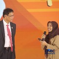 Audiance menyampaikan pertanyaan kepada Menteri Keuangan RI, Purbaya Yudhi Sadewa dalam Jogja Financial Festival 2026 di Jogja Expo Center (JEC), Yogyakarta, DIY, Jumat (22/5/2026). (CNBC Indonesia/Faisal Rahman)