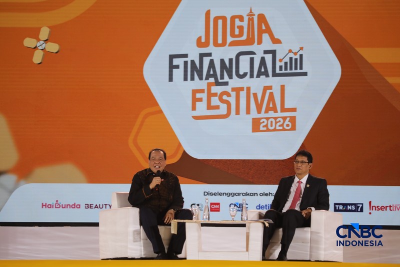 Chairman &amp; Founder CT Corp, Chairul Tanjung saat menyampaikan pemaparan dalam Jogja Financial Festival 2026 di Jogja Expo Center (JEC), Yogyakarta, DIY, Jumat (22/5/2026). (CNBC Indonesia/Faisal Rahman)
