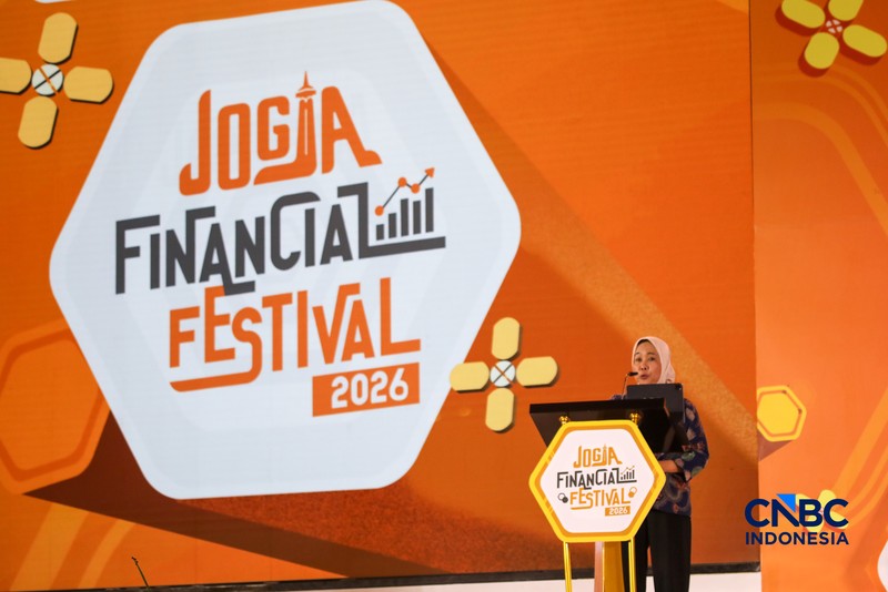 Deputi Gubernur Bank Indonesia, Aida S Budiman saat menyampaikan pemaparan dalam Jogja Financial Festival 2026 di Jogja Expo Center (JEC), Yogyakarta, DIY, Jumat (22/5/2026). (CNBC Indonesia/Faisal Rahman)