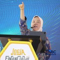 Deputi Gubernur Bank Indonesia, Aida S Budiman saat menyampaikan pemaparan dalam Jogja Financial Festival 2026 di Jogja Expo Center (JEC), Yogyakarta, DIY, Jumat (22/5/2026). (CNBC Indonesia/Faisal Rahman)