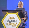 Deputi Gubernur Bank Indonesia, Aida S Budiman saat menyampaikan pemaparan dalam Jogja Financial Festival 2026 di Jogja Expo Center (JEC), Yogyakarta, DIY, Jumat (22/5/2026). (CNBC Indonesia/Faisal Rahman)