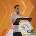 Gubernur DIY, Sri Sultan Hamengkubuwono X saat menyampaikan sambutan dalam Jogja Financial Festival 2026 di Jogja Expo Center (JEC), Yogyakarta, DIY, Jumat (22/5/2026). (CNBC Indonesia/Faisal Rahman)