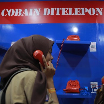 Keseruan booth Bank Indonesia dalam acara Jogja Financial Festival 2026 di Jogja Expo Center (JEC), Yogyakarta, Jawa Tengah, Jumat (22/5/2026). (CNBC Indonesia/Muhammad Sabki)