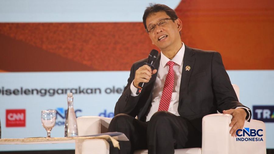 Menteri Keuangan RI, Purbaya Yudhi Sadewa saat menyampaikan pemaparan dalam Jogja Financial Festival 2026 di Jogja Expo Center (JEC), Yogyakarta, Jawa Tengah, Jumat (22/5/2026). (CNBC Indonesia/Faisal Rahman)