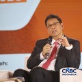 Menteri Keuangan RI, Purbaya Yudhi Sadewa saat menyampaikan pemaparan dalam Jogja Financial Festival 2026 di Jogja Expo Center (JEC), Yogyakarta, Jawa Tengah, Jumat (22/5/2026). (CNBC Indonesia/Faisal Rahman)
