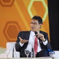 Menteri Keuangan RI, Purbaya Yudhi Sadewa saat menyampaikan pemaparan dalam Jogja Financial Festival 2026 di Jogja Expo Center (JEC), Yogyakarta, Jawa Tengah, Jumat (22/5/2026). (CNBC Indonesia/Faisal Rahman)