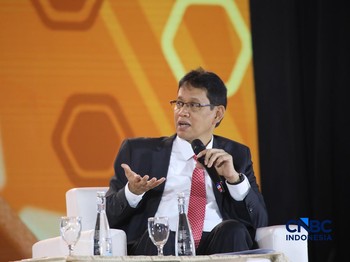 Menteri Keuangan RI, Purbaya Yudhi Sadewa saat menyampaikan pemaparan dalam Jogja Financial Festival 2026 di Jogja Expo Center (JEC), Yogyakarta, Jawa Tengah, Jumat (22/5/2026). (CNBC Indonesia/Faisal Rahman)