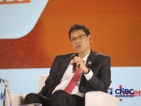Menteri Keuangan RI, Purbaya Yudhi Sadewa saat menyampaikan pemaparan dalam Jogja Financial Festival 2026 di Jogja Expo Center (JEC), Yogyakarta, Jawa Tengah, Jumat (22/5/2026). (CNBC Indonesia/Faisal Rahman)