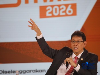 Menteri Keuangan RI, Purbaya Yudhi Sadewa saat menyampaikan pemaparan dalam Jogja Financial Festival 2026 di Jogja Expo Center (JEC), Yogyakarta, Jawa Tengah, Jumat (22/5/2026). (CNBC Indonesia/Faisal Rahman)
