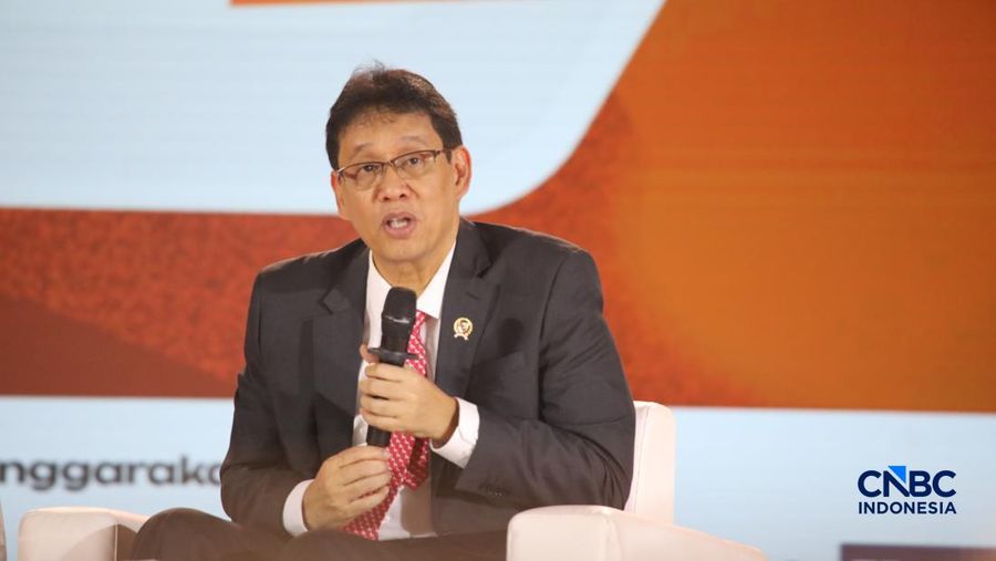 Menteri Keuangan RI, Purbaya Yudhi Sadewa saat menyampaikan pemaparan dalam Jogja Financial Festival 2026 di Jogja Expo Center (JEC), Yogyakarta, DIY, Jumat (22/5/2026). (CNBC Indonesia/Faisal Rahman)