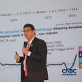 Menteri Keuangan RI, Purbaya Yudhi Sadewa saat menyampaikan pemaparan dalam Jogja Financial Festival 2026 di Jogja Expo Center (JEC), Yogyakarta, DIY, Jumat (22/5/2026). (CNBC Indonesia/Faisal Rahman)