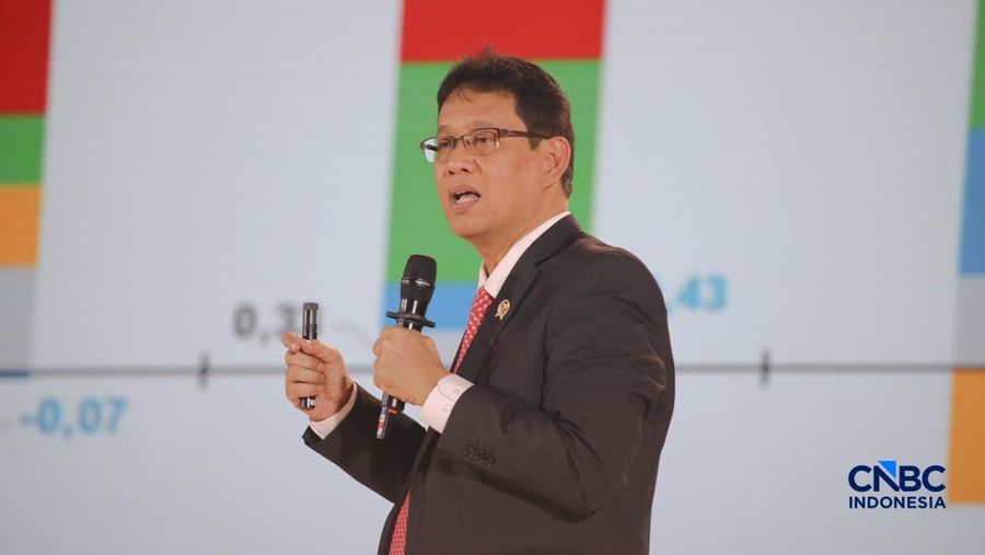 Menteri Keuangan RI, Purbaya Yudhi Sadewa saat menyampaikan pemaparan dalam Jogja Financial Festival 2026 di Jogja Expo Center (JEC), Yogyakarta, DIY, Jumat (22/5/2026). (CNBC Indonesia/Faisal Rahman)
