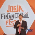 Menteri Keuangan RI, Purbaya Yudhi Sadewa saat menyampaikan pemaparan dalam Jogja Financial Festival 2026 di Jogja Expo Center (JEC), Yogyakarta, DIY, Jumat (22/5/2026). (CNBC Indonesia/Faisal Rahman)