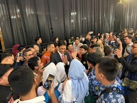 Menteri Keuangan RI, Purbaya Yudhi Sadewa tiba di Jogja Financial Festival 2026 yang berlangsung di Jogja Expo Center (JEC), Yogyakarta, Jumat (22/5/2026). (CNBC Indonesia/Maikel Jefriando)