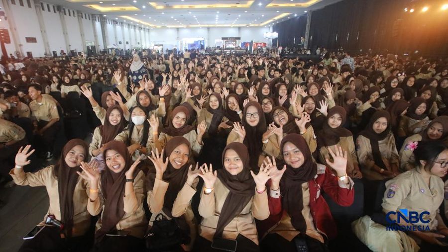Peserta memadati acara Jogja Financial Festival 2026 di Jogja Expo Center (JEC), Yogyakarta, Jawa Tengah, Jumat (22/5/2026). (CNBC Indonesia/Faisal Rahman)