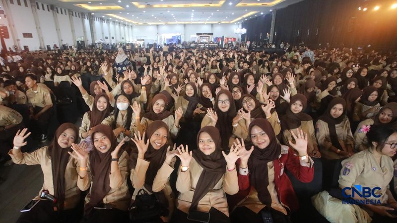 Peserta memadati acara Jogja Financial Festival 2026 di Jogja Expo Center (JEC), Yogyakarta, Jawa Tengah, Jumat (22/5/2026). (CNBC Indonesia/Faisal Rahman)