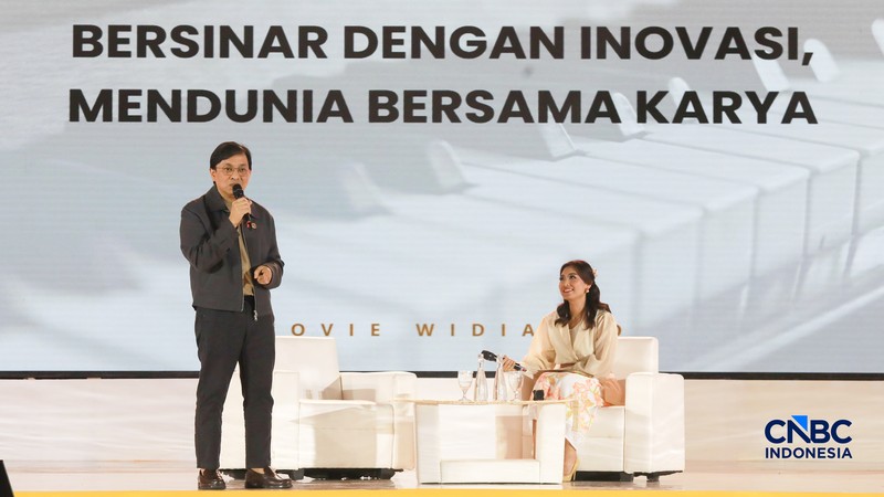 Deputi Gubernur Bank Indonesia, Aida S Budiman saat menyampaikan pemaparan dalam Jogja Financial Festival 2026 di Jogja Expo Center (JEC), Yogyakarta, DIY, Jumat (22/5/2026). (CNBC Indonesia/Faisal Rahman)