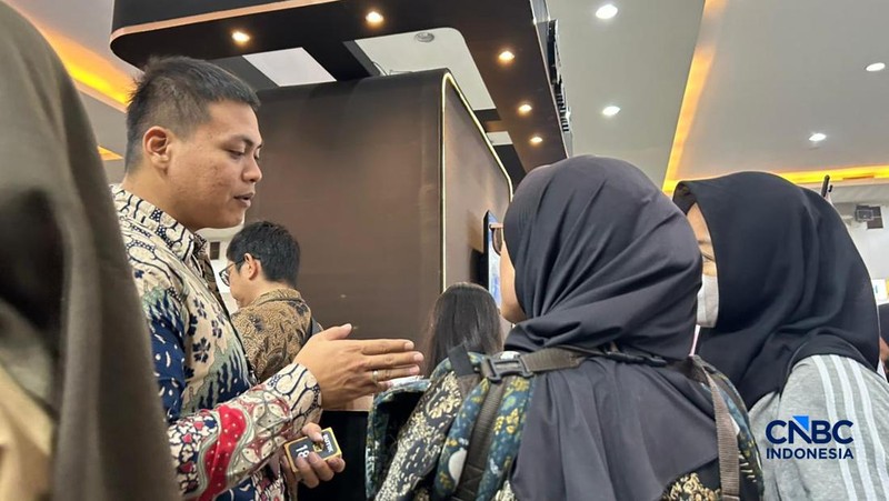 Suasana booth Antam di Jogja Expo Center (JEC), Yogyakarta, Jawa Tengah, Jumat (22/5/2026). (CNBC Indonesia/Elga nurmutia)