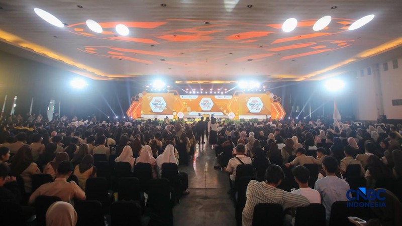 Suasana dalam Jogja Financial Festival 2026 di Jogja Expo Center (JEC), Yogyakarta, DIY, Jumat (22/5/2026). (CNBC Indonesia/Faisal Rahman)