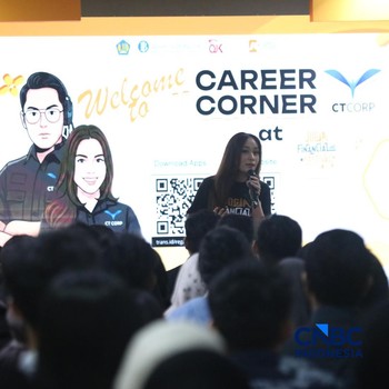 Suasana kegiatan Career Corner CT Corp dalam acara Jogja Financial Festival 2026 di Jogja Expo Center (JEC), Yogyakarta, Jawa Tengah, Jumat (22/5/2026). (CNBC Indonesia/Faisal Rahman)