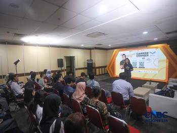 Suasana kegiatan Career Corner CT Corp dalam acara Jogja Financial Festival 2026 di Jogja Expo Center (JEC), Yogyakarta, Jawa Tengah, Jumat (22/5/2026). (CNBC Indonesia/Faisal Rahman)