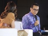 Wakil Menteri Komunikasi dan Digital, Nezar Patria saat menyampaikan pemaparan dalam Jogja Financial Festival 2026 di Jogja Expo Center (JEC), Yogyakarta, DIY, Jumat (22/5/2026). (CNBC Indonesia/Faisal Rahman)