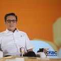PJS Direktur Utama Bursa Efek Indonesia, Jeffrey Hendrik saat menyampaikan pemaparan dalam Jogja Financial Festival 2026 di Jogja Expo Center (JEC), Yogyakarta, DIY, Sabtu (23/5/2026). (CNBC Indonesia/Faisal Rahman)
