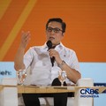 Direktur Jenderal Pengelolaan Pembiayaan dan Risiko, Direktorat Jenderal Pengelolaan Pembiayaan dan Risiko, Kementerian Keuangan RI, Suminto saat menyampaikan pemaparan dalam Jogja Financial Festival 2026 di Jogja Expo Center (JEC), Yogyakarta, DIY,