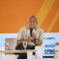 Direktur Jenderal Pengelolaan Pembiayaan dan Risiko, Direktorat Jenderal Pengelolaan Pembiayaan dan Risiko, Kementerian Keuangan RI, Suminto saat menyampaikan pemaparan dalam Jogja Financial Festival 2026 di Jogja Expo Center (JEC), Yogyakarta, DIY,